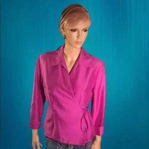 ICE wrap around silk pink blazer